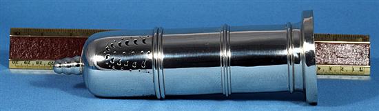 An Edwardian silver lighthouse sugar caster, by Robert Stebbings, Height 215mm, weight 7.4oz/232grms